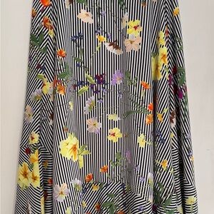 Calvin Klein Black and White Floral Maxi Skirt